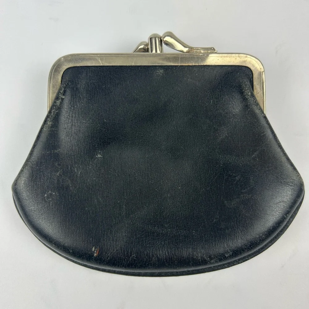 Vintage Black Leather Coin Purse